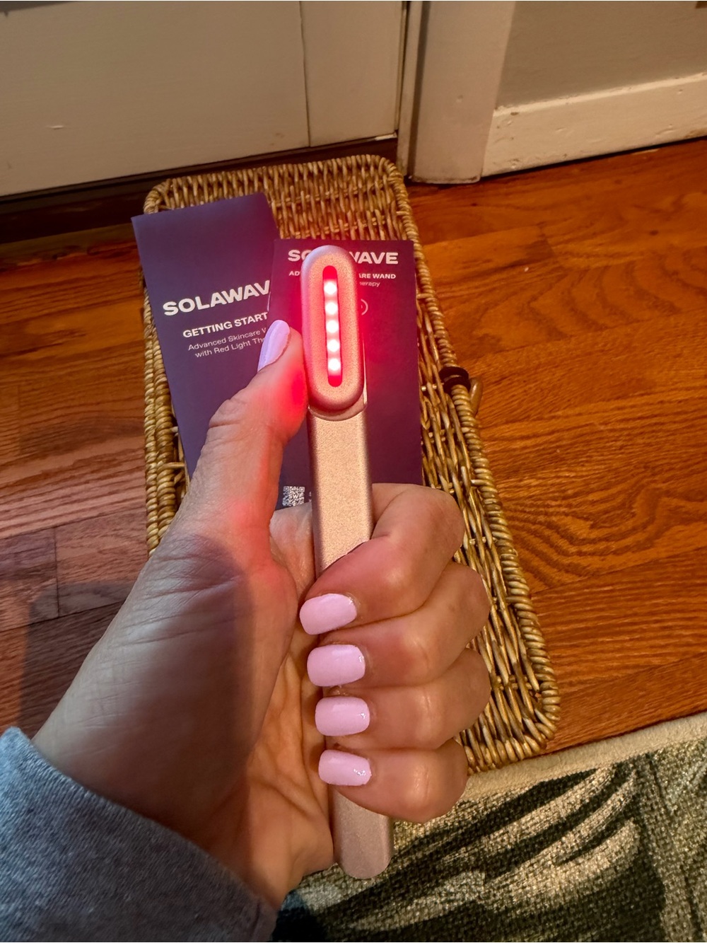 Solawave 4-in-1 Red Light Skincare Wand - Rose Gold Color for Daily Skincare